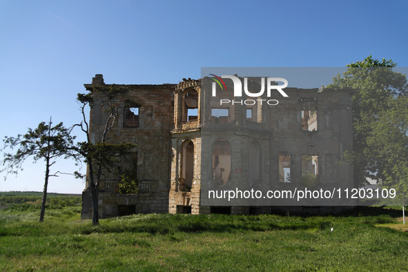 The Dubiecki Manor, built between 1830 and 1854, is lying in ruins in Vasylivka, Ukraine, on April 30, 2024. Known as ''Wolf's Lair,'' the h...