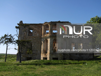 The Dubiecki Manor, built between 1830 and 1854, is lying in ruins in Vasylivka, Ukraine, on April 30, 2024. Known as ''Wolf's Lair,'' the h...