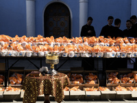 A service is blessing Easter cakes that are being sent to Ukrainian servicemen at the front for Orthodox Easter, amid Russia's attack on Ukr...