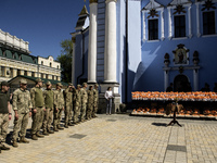 Ukrainian soldiers are attending an Orthodox service before delivering Easter cakes to their fellow servicemen at the front for Orthodox Eas...