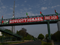 DUBLIN, IRELAND - MAY 2:
Pro-Palestinian activists and Irish musicians  stand in solidarity outside RTE's studios, urging Ireland's national...