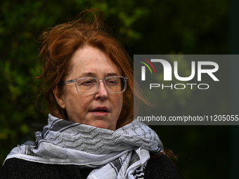 DUBLIN, IRELAND - MAY 2:
Irish singer Mary Coughlan stands in solidarity outside RTE's studios, urging Ireland's national broadcaster to boy...