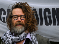 DUBLIN, IRELAND - MAY 2:
Irish musician Liam O’Maonlai stands in solidarity outside RTE's studios, urging Ireland's national broadcaster to...