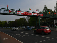 DUBLIN, IRELAND - MAY 2:
Pro-Palestinian activists and Irish musicians stand in solidarity outside RTE's studios, urging Ireland's national...