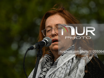 DUBLIN, IRELAND - MAY 2:
Irish singer Mary Coughlan stands in solidarity outside RTE's studios, urging Ireland's national broadcaster to boy...