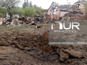 A 75-year-old local resident, Anatolii Staroselets, is suffering from injuries caused by Russian shelling with KAB guided aerial bombs in De...