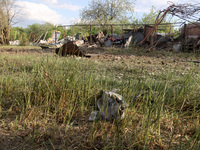 A 75-year-old local resident, Anatolii Staroselets, is suffering from injuries caused by Russian shelling with KAB guided aerial bombs in De...