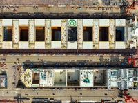 Workers are repairing ships in Zhoushan, China, on May 3, 2024. (