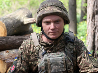 In Kharkiv Region, Ukraine, on May 3, 2024, Oleksii, who goes by the call sign Shershen (Hornet), is serving as a marksman and medic for the...