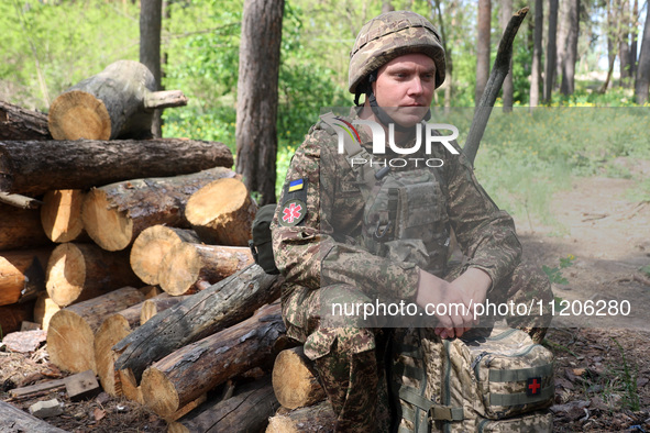 Oleksii, known by his call sign Shershen (Hornet), is serving as a marksman and medic with the 5th Slobozhanska Brigade of the National Guar...