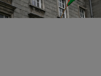 DUBLIN, IRELAND - MAY 4:
Pro-Palestinian activists gather outside Trinity College Dublin in solidarity with student protests inside, reaffir...