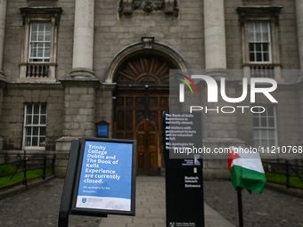 DUBLIN, IRELAND - MAY 4:
A notice at the entrance informing about the closure of the Book of Kells Experience., on May 4, 2024, in Dublin, I...