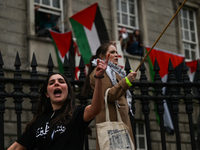 DUBLIN, IRELAND - MAY 4:
Pro-Palestinian activists gather outside Trinity College Dublin in solidarity with student protests inside, reaffir...