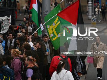 DUBLIN, IRELAND - MAY 4:
Pro-Palestinian activists gather outside Trinity College Dublin in solidarity with student protests inside, reaffir...