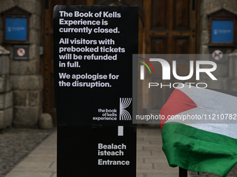 DUBLIN, IRELAND - MAY 4:
A notice at the entrance informing about the closure of the Book of Kells Experience., on May 4, 2024, in Dublin, I...