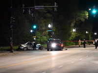 One person is dead after a motor vehicle accident in Chicago, Illinois, United States, on May 5, 2024. Police are responding to an auto acci...