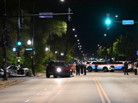 One person is dead after a motor vehicle accident in Chicago, Illinois, United States, on May 5, 2024. Police are responding to an auto acci...