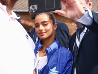 Participants take pictures with Noa Kirel, Israeli singer and actress, while attending the 36th anniversary of 'International March of the L...