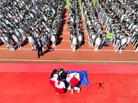 Volunteers from the Red Cross are explaining first aid at Xiyuan Middle School in Lianyungang, Jiangsu Province, East China, on May 8, 2024....