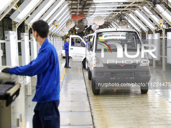 Vehicles are rolling off the production line at the Qingdao branch of SAIC-GM-Wuling Automobile Co., Ltd. in Qingdao, China, on May 9, 2024....