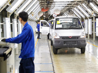 Vehicles are rolling off the production line at the Qingdao branch of SAIC-GM-Wuling Automobile Co., Ltd. in Qingdao, China, on May 9, 2024....