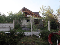 A house is being damaged by a Russian missile attack in Kharkiv, northeastern Ukraine, on May 10, 2024. During the night of May 10, Russian...