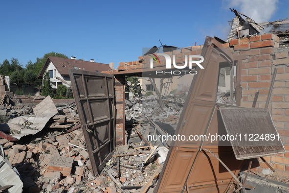 The gates are being damaged after a Russian missile attack in Kharkiv, northeastern Ukraine, on May 10, 2024. On the night of May 10, Russia...