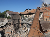 The gates are being damaged after a Russian missile attack in Kharkiv, northeastern Ukraine, on May 10, 2024. On the night of May 10, Russia...