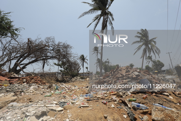 Tamarindos Beach in Acapulco, Guerrero, is still looking destroyed six months after Hurricane Otis hit, affecting the state's economy. Despi...