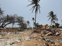 Tamarindos Beach in Acapulco, Guerrero, is still looking destroyed six months after Hurricane Otis hit, affecting the state's economy. Despi...