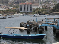 A broken dock is being seen at Tamarindos Beach in Acapulco, Mexico, on April 17, 2024, six months after Hurricane Otis hit Acapulco. The hu...