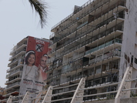 Buildings are being seen damaged at Tamarindos beach in Acapulco, Guerrero, six months after Hurricane Otis struck, impacting the state's ec...