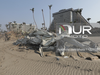 Tamarindos Beach in Acapulco, Guerrero, is still looking destroyed six months after Hurricane Otis hit, affecting the state's economy. Despi...