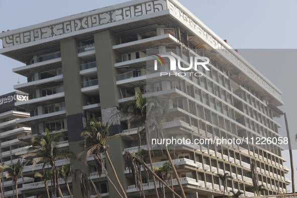 A hotel is being seen destroyed in Riviera Punta Diamante, Acapulco, Guerrero, six months after Hurricane Otis struck Acapulco. The state's...