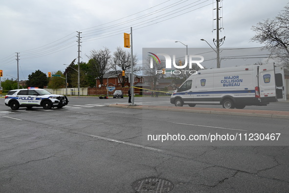 A motor vehicle crash involving a Nissan Rogue and a motorcycle is leaving a motorcyclist in life-threatening condition in Brampton, Ontario...