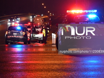 Shots are being fired at a tow truck for the second time in Toronto, Ontario, Canada, on May 11, 2024. At approximately 10:20 p.m. on Saturd...