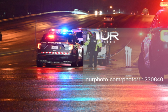 Shots are being fired at a tow truck for the second time in Toronto, Ontario, Canada, on May 11, 2024. At approximately 10:20 p.m. on Saturd...