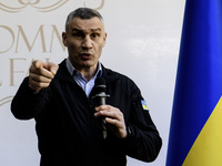 Kyiv Mayor Vitaliy Klitschko is speaking during the celebration of Europe Day in Kyiv, Ukraine, on May 9, 2024. (