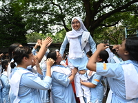 Students Celebrates After Receiving Their Secondary School Certificate Exam Results In Dhaka, Bangladesh, On May 12, 2024.(