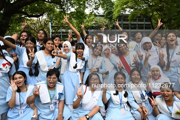 Students Celebrates After Receiving Their Secondary School Certificate Exam Results In Dhaka, Bangladesh, On May 12, 2024.