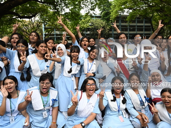 Students Celebrates After Receiving Their Secondary School Certificate Exam Results In Dhaka, Bangladesh, On May 12, 2024.(