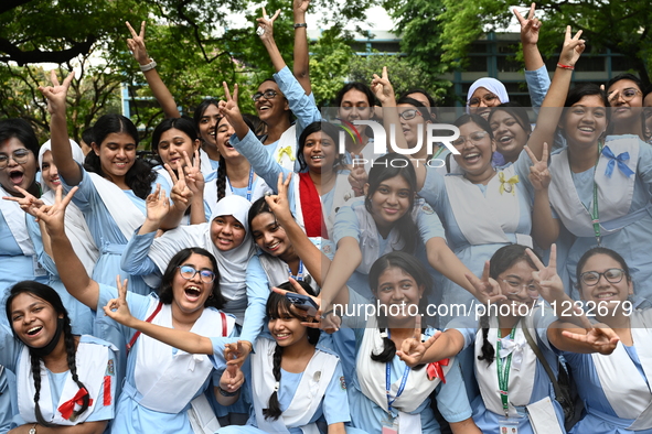 Students Celebrates After Receiving Their Secondary School Certificate Exam Results In Dhaka, Bangladesh, On May 12, 2024.