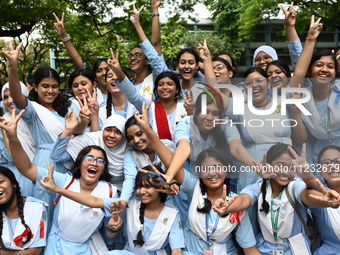 Students Celebrates After Receiving Their Secondary School Certificate Exam Results In Dhaka, Bangladesh, On May 12, 2024.(