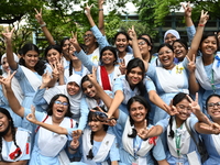 Students Celebrates After Receiving Their Secondary School Certificate Exam Results In Dhaka, Bangladesh, On May 12, 2024.(