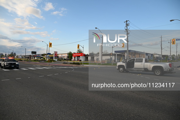 One person is being injured in a shooting in Scarborough, Toronto, Ontario, Canada, on May 12, 2024. At approximately 4:54 p.m., on Sunday a...