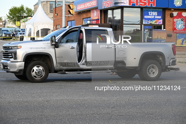 One person is being injured in a shooting in Scarborough, Toronto, Ontario, Canada, on May 12, 2024. At approximately 4:54 p.m., on Sunday a...