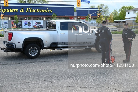 One person is being injured in a shooting in Scarborough, Toronto, Ontario, Canada, on May 12, 2024. At approximately 4:54 p.m., on Sunday a...