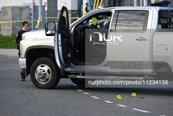 One person is being injured in a shooting in Scarborough, Toronto, Ontario, Canada, on May 12, 2024. At approximately 4:54 p.m., on Sunday a...