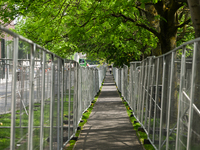 DUBLIN, IRELAND - MAY 12:
Newly implemented security measures and fences along the Grand Canal aim to deter potential encampments by asylum...