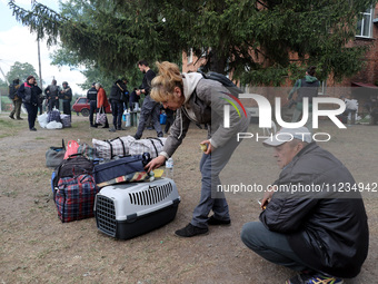 Civilians are being evacuated from the city of Vovchansk, which is constantly subjected to Russian shelling, in the Kharkiv region, northeas...